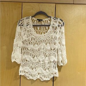 Elegant White Crochet Women's Top